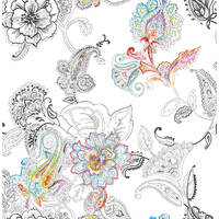 COLORFUL PAISLEY PEEL AND STICK WALLPAPER