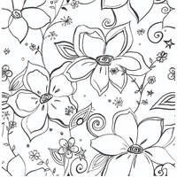 LINEWORK FLORAL PEEL AND STICK WALLPAPER