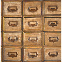 LIBRARY CARD CATALOG PEEL AND STICK WALLPAPER