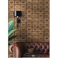 LIBRARY CARD CATALOG PEEL AND STICK WALLPAPER