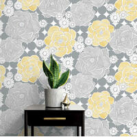 RETRO FLORAL PEEL AND STICK WALLPAPER