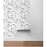 LINEWORK FLORAL PEEL AND STICK WALLPAPER
