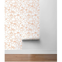 LINEWORK FLORAL PEEL AND STICK WALLPAPER