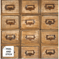 LIBRARY CARD CATALOG PEEL AND STICK WALLPAPER
