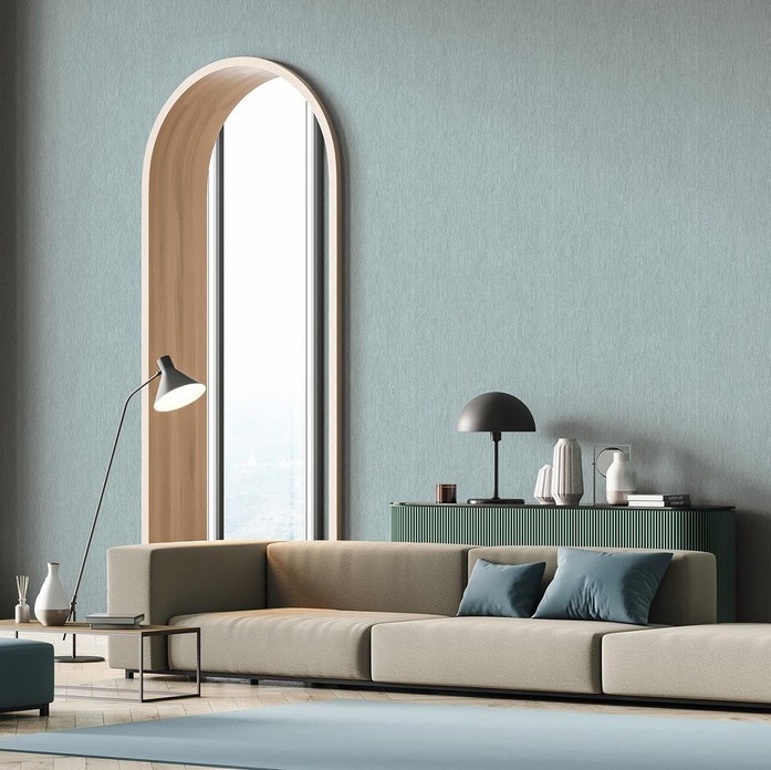 living room light blue wallpaper