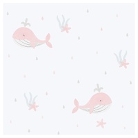 Little Whales Pink Wallpaper 