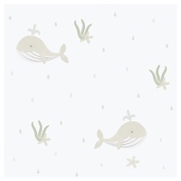 Little Whales Beige Wallpaper 