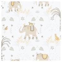 Elefun Beige Wallpaper 