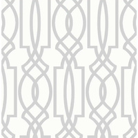 SOFT GRAY DECO LATTICE PEEL AND STICK WALLPAPER