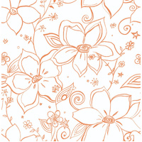LINEWORK FLORAL PEEL AND STICK WALLPAPER