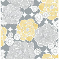 RETRO FLORAL PEEL AND STICK WALLPAPER