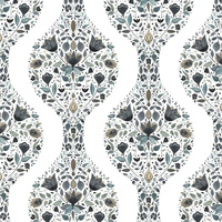 FLORAL OGEE PEEL AND STICK WALLPAPER