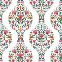 FLORAL OGEE PEEL AND STICK WALLPAPER