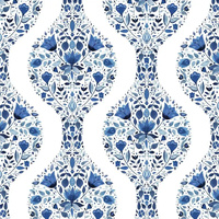 FLORAL OGEE PEEL AND STICK WALLPAPER