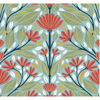 SHALIN FOLK FLORAL PEEL AND STICK WALLPAPER