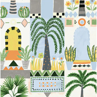 TROPICAL FACADE PEEL AND STICK WALLPAPER